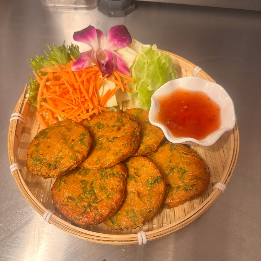 Thailändska tofu-/currycakes med sweet chili